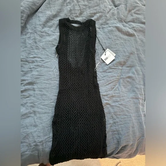 Holly Dress Black Crochet Cover Up - Picture 2 of 6